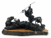 Scriver Attrib. Bronze Sculpture Of Rider And Bear