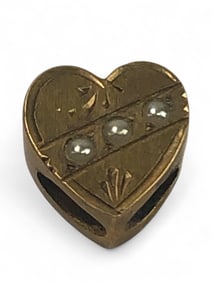 10k Gold Heart Slide With Pearls