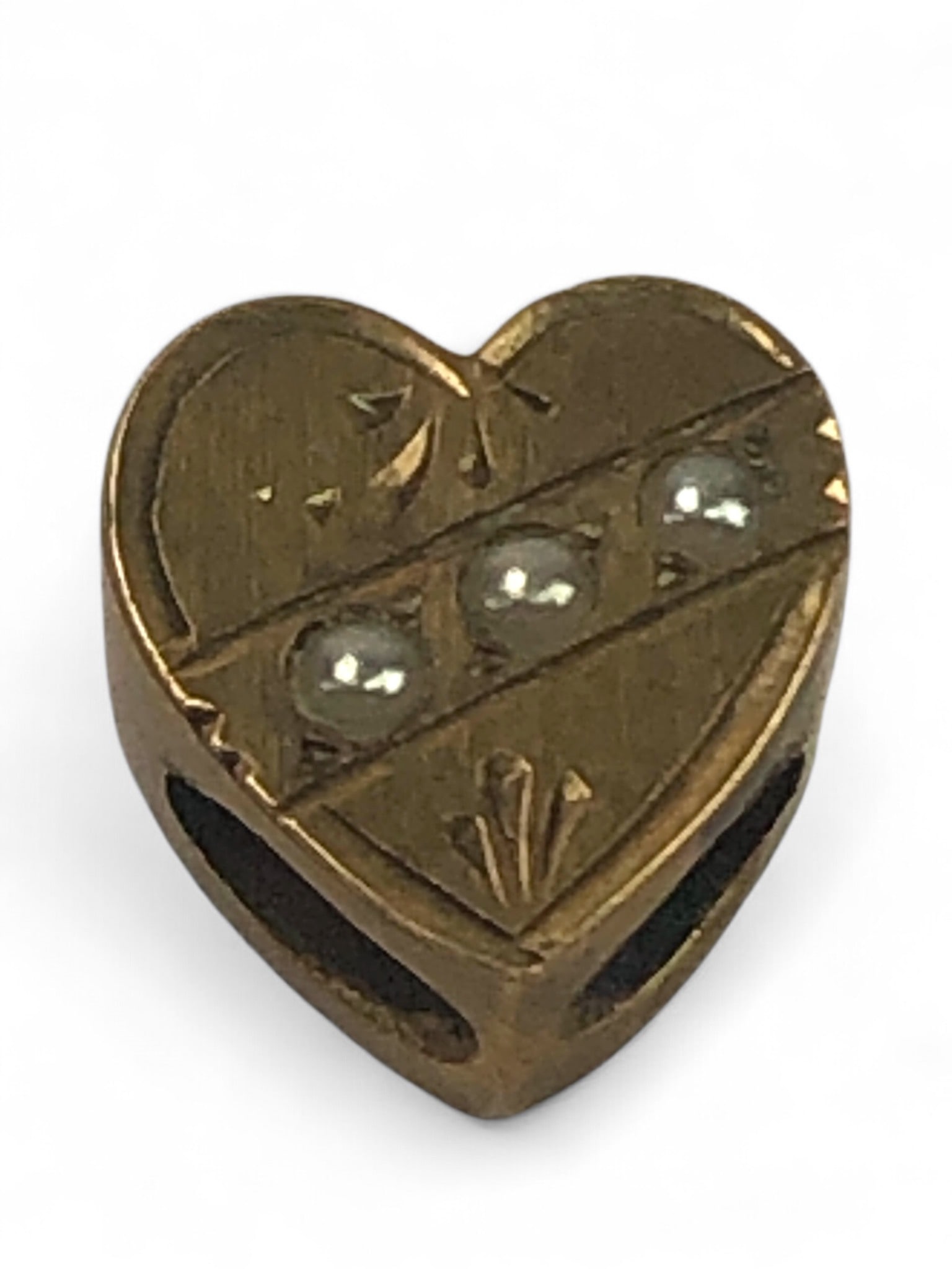 10k Gold Heart Slide With Pearls (1 of 6)