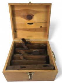 Wooden Box With Six Wood Planes