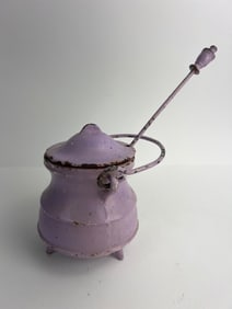 Purple Metal Smudge Pot With Lid And Wand