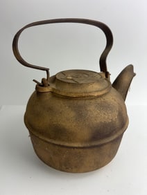 Vintage Cast Iron Tea Kettle With Handle