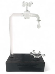 Murano Attributed Glass Faucet Sculpture
