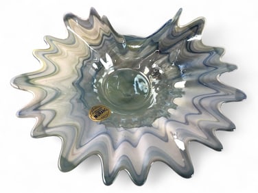 Murano Glass Bowl With Wavy Rim