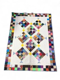 Vtg Patchwork Quilt 48" X 64"