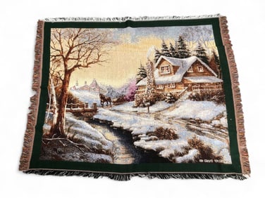 Carl Valente Winter Scene Tapestry