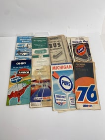 Collection Of Vintage Travel Maps And Guides