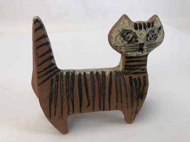 Ceramic Cat Figurine By Lisa Larson