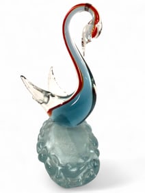 Murano Art Glass Swan Sculpture