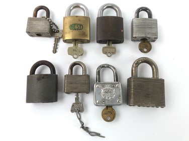 Vintage Padlocks With Keys