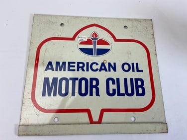 American Oil Motor Club Metal Sign