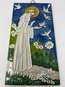 St Francis Assisi Ceramic Wall Plaque