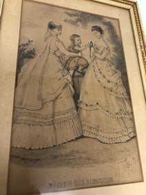 1868 French Print In Gold Frame