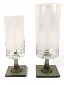 Signed Rosenthal Smoked Stem Vases