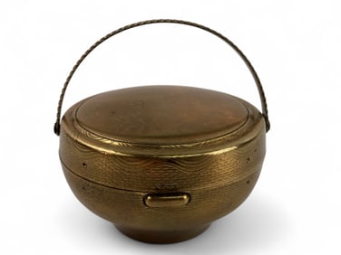 Vintage Brass Compact Powder Case