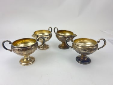 Four Sterling Silver Open Cream & Sugar