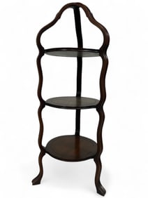 Mahogany Three-Tier Corner Shelf