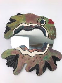 Signed Judy Shields Handmade Fish Mirror