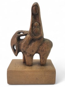 Carved Wood Mother & Child Sculpture