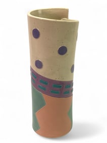 Handcrafted Ceramic Vase With Abstract Design