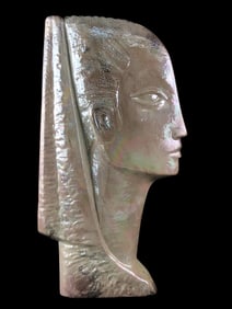 Signed La Verne Art Deco Ceramic Bust