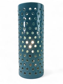 Teal Ceramic Cylinder Table Lamp