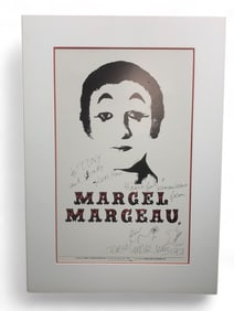 Marcel Marceau Signed Poster With Mat