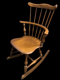 Ethan Allen Maple Comb Back Rocking Chair