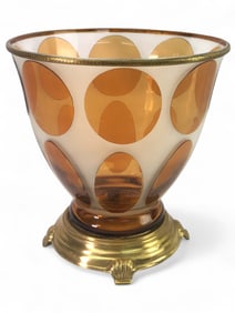 Antique Dominic Amber Cut-To-Clear Vase