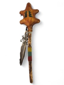Authentic Navajo Ceremonial Rawhide Turtle Rattle