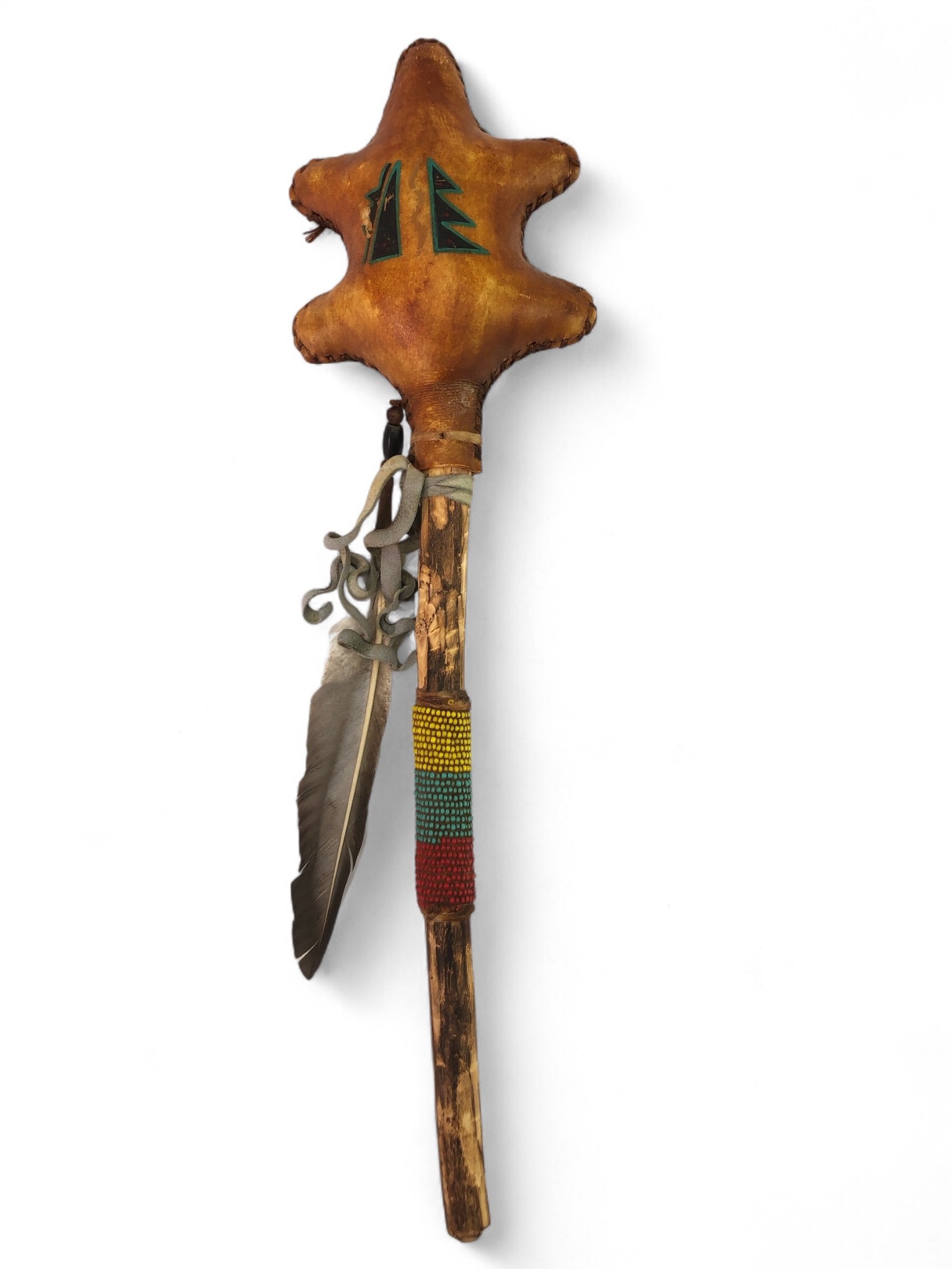 Authentic Navajo Ceremonial Rawhide Turtle Rattle (1 of 6)