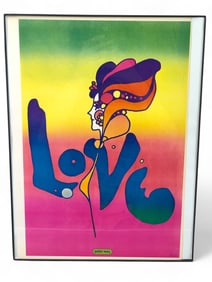 1970 Peter Max Love Poster Framed