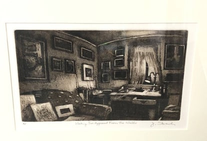 Etching By James Skvarch Framed Artwork