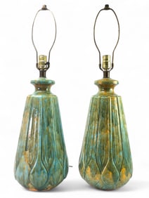 MCM Drip Glaze Pair Of Lamps