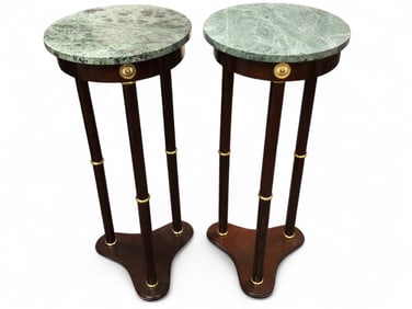 Marble-Top Pedestal Tables