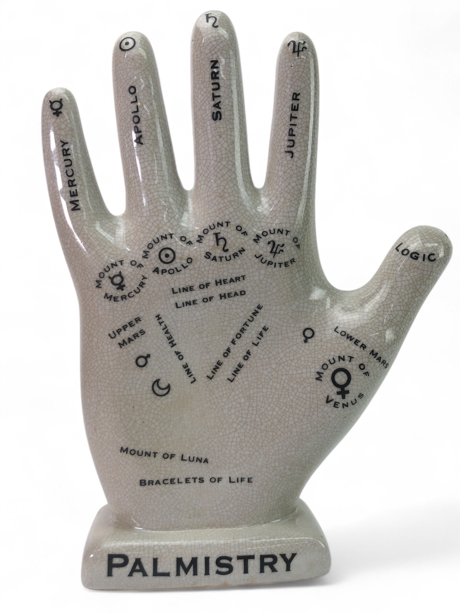Ceramic Palmistry Hand Model 12 1/4"Tall (1 of 9)