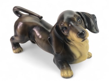 Vtg Matte Finish Ceramic Dachshund Figurine