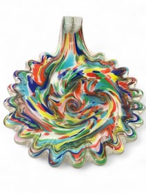 Vtg Fratelli Toso Murano Glass Bowl