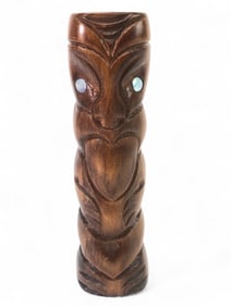 Vtg Indigenous Maori Tekoteko Figure