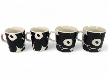Four Marimekko Unikko Mugs