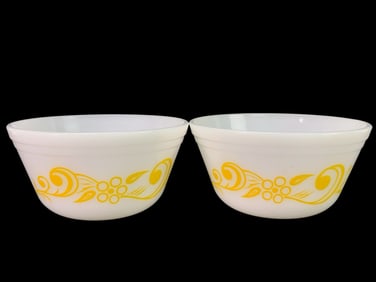 RARE (2) MCM Federal Milk Glass Mixing Bowls