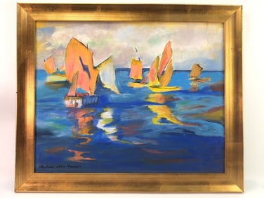 Original Artwork Of Drifting Sailboats