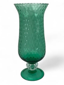 Handblown Empoli? Green Glass Vase 14.5"Tall