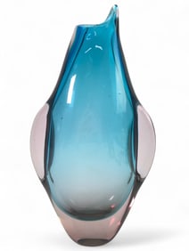 Flavio Poli Sommerso Penguin Art Glass Vase