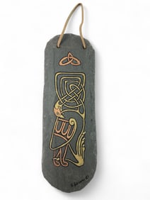 Signed Susan Falcone Celtic Bird Slate