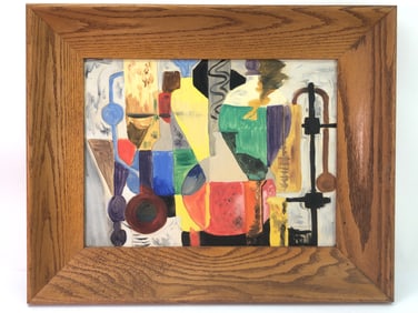 Abstract Oil Painting In Wood Frame