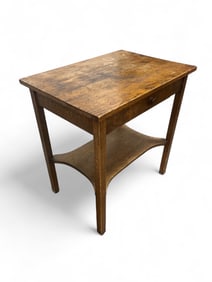 Mission-Style Oak Table With Drawer
