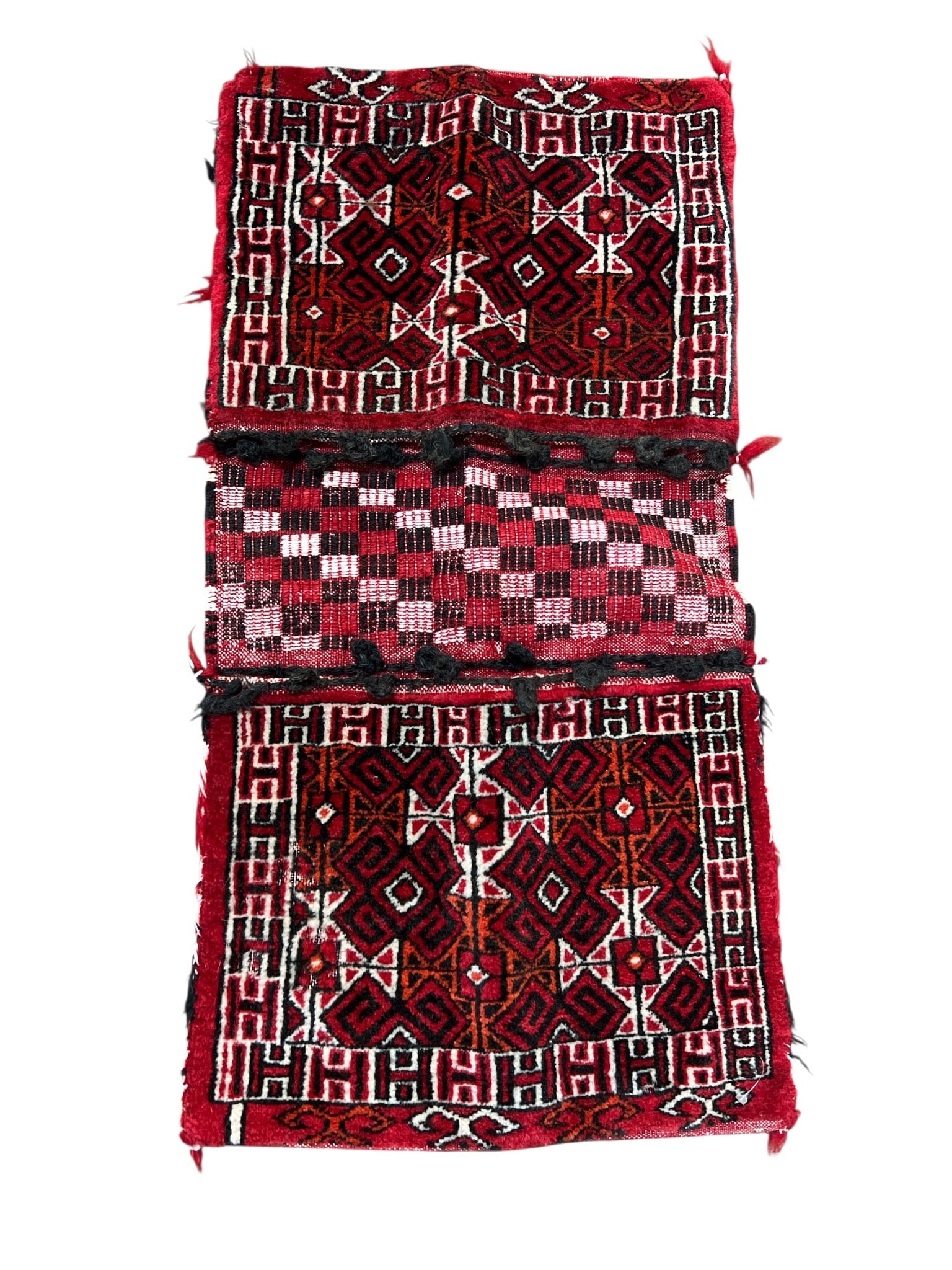 Handwoven Tribal Red Saddlebag Textile (1 of 5)