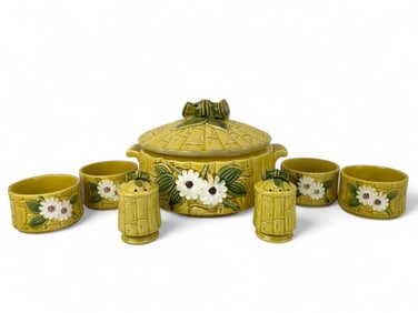 MCM Bamboo & Daisy Motif Ceramic Set