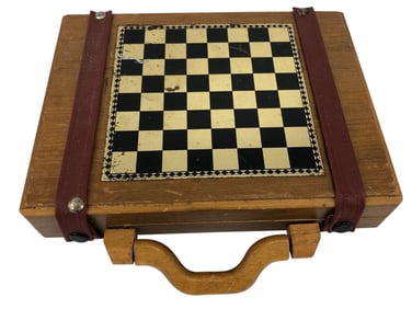 Wooden Chess And Backgammon Travel Set